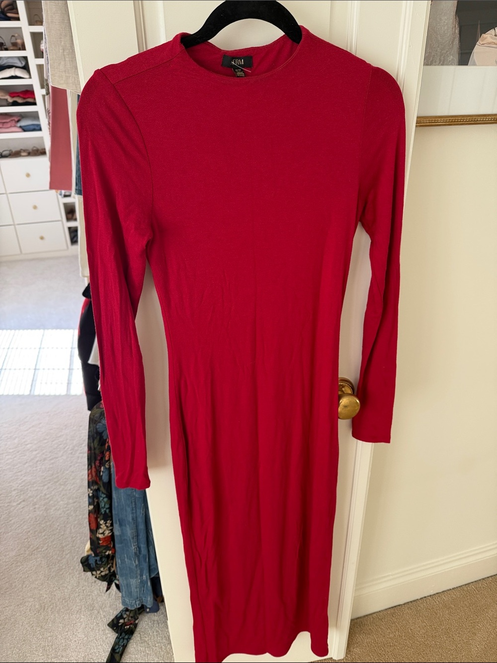 AFRM Red Long Sleeve Maxi Dress
